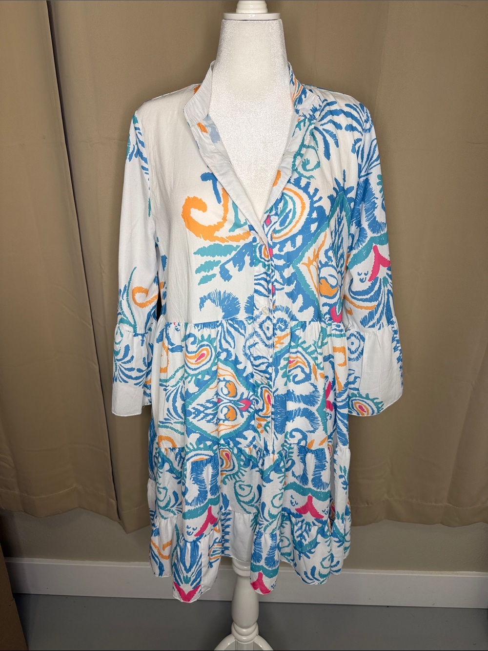 Women’s White Multicolor Printed Dress